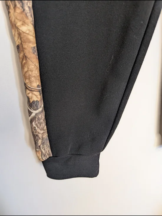 Realtree Black Joggers with Camo Side Panels and Orange Accents - Picture 5 of 14